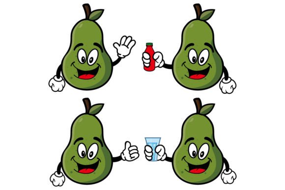 Download Smiling Avocado Cartoon Mascot Character - Avocado cartoon Collection