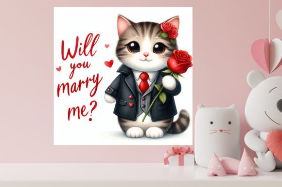 Download Valentines Cute Cat Illustration - Premium Resources