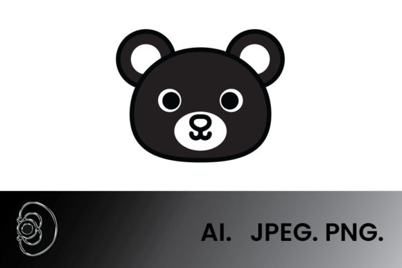 Download Black and White Honey Bear Illustration - White Collection