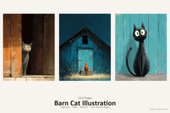 Download Barn Cat Illustration - Cat illustration Collection