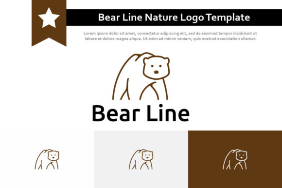 Download Bear Line Art Style Nature Logo Template - Bear line art Collection