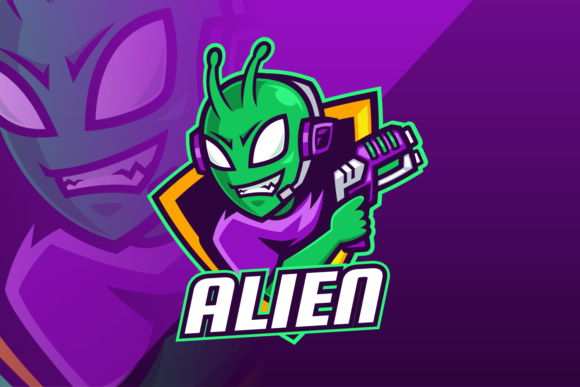 Download Alien with Laser Gun Esport Mascot Logo - Premium Resources