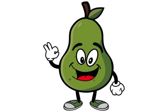Download Smiling Avocado Cartoon Mascot Character - Avocado cartoon Collection