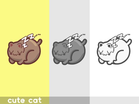 Download Vector Cute Cat Illustration "Sleep" - Cat illustration Collection